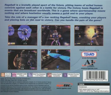 Rageball (US) box cover back